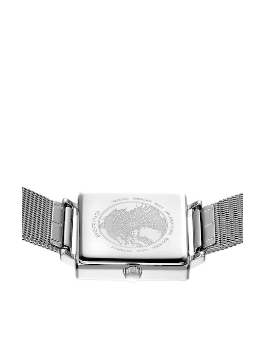 Bering Time Classic Γυναικείο Ρολόι 26mm Μπαταρίας με Ασημί Μεταλλικό Μπρασελέ