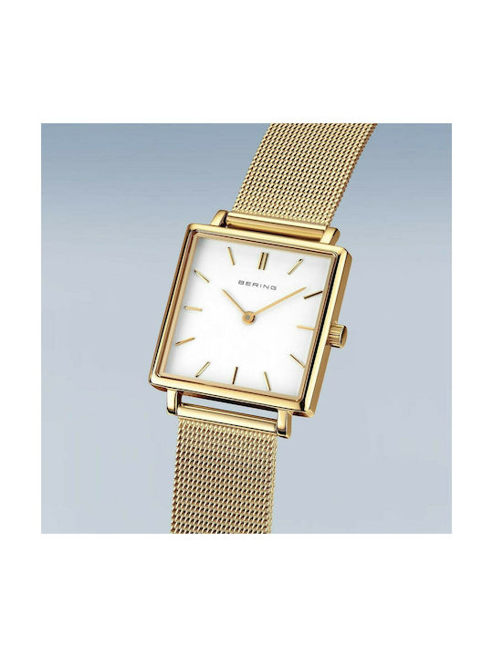 Bering Time Classic Watch with Gold Metal Bracelet