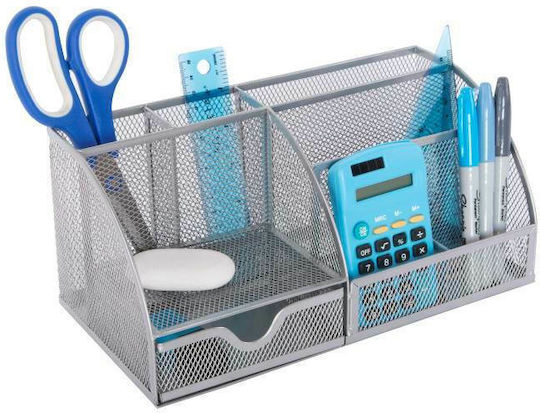 Metallic Desk Organizer in Silver Color 1pcs 28x12.5x14cm