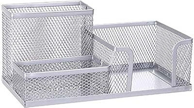 Metal Desk Organizer in Silver Color 20x10x10cm.