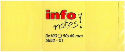 Info-Notes Post-it Notes Pad 300 Sheets Yellow 4x5cm Set 3pcs