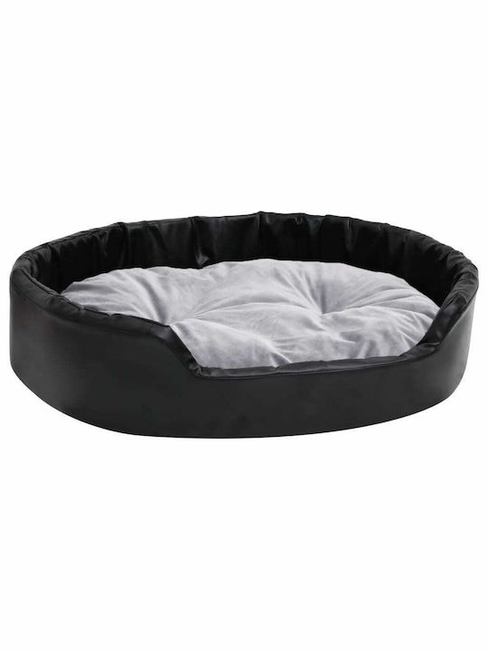 vidaXL Βελουτέ/Συνθετικό Δέρμα Sofa Dog Bed Black/Grey 90x79cm. 171255