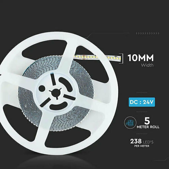 V-TAC LED Strip 24V Cold White Light 5m Type SMD2835