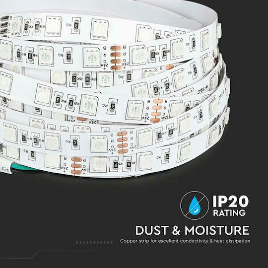 V-TAC Ταινία LED 24V Ψυχρό Λευκό Φως 5m Τύπου SMD5050