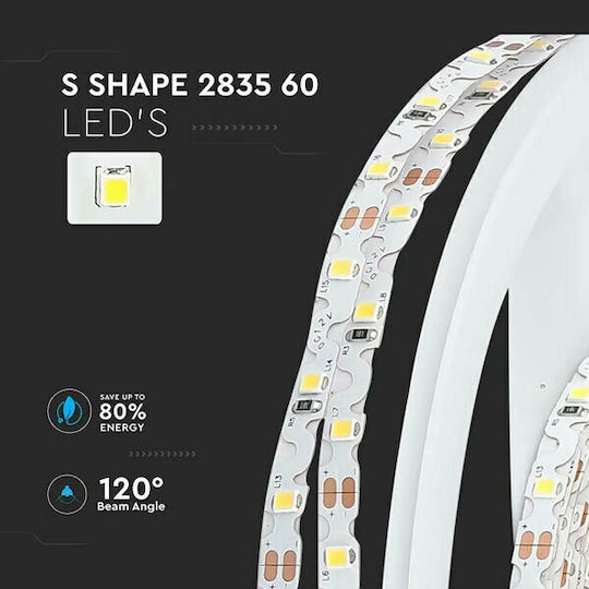 V-TAC LED Strip 12V Warm White Light 5m Type SMD2835
