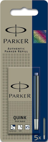 Parker Quink 5 Пълнителя за Писалка Тъмносин