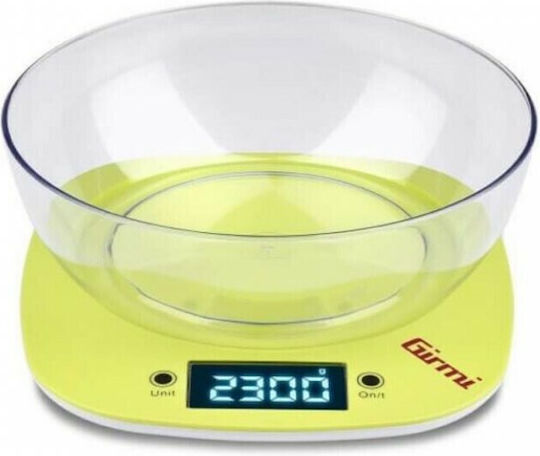Girmi PS03 Ψηφιακή Ζυγαριά Κουζίνας με Κάδο έως 5kg Κίτρινη