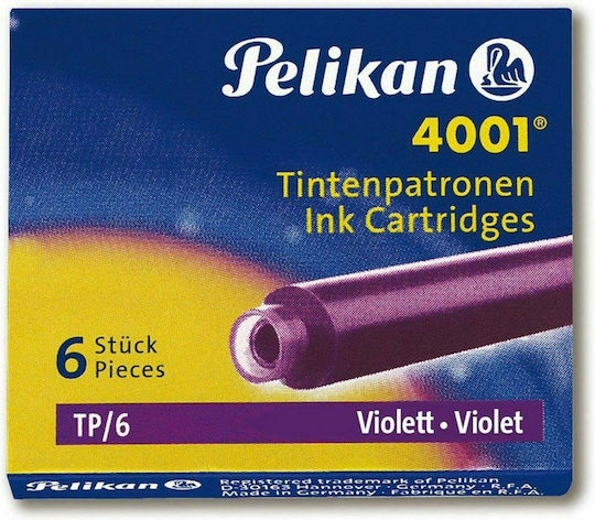 Pelikan 4001 Replacement Ink for Pen Violet 6pcs