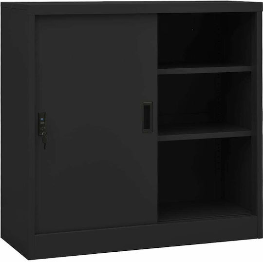 Δίφυλλη Μεταλλική 90x40x113εκ. Ανθρακί