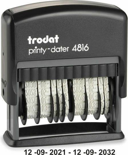 Trodat Printy Dater 4816 Rectangular Self-Inking Date Stamp in Greek Language