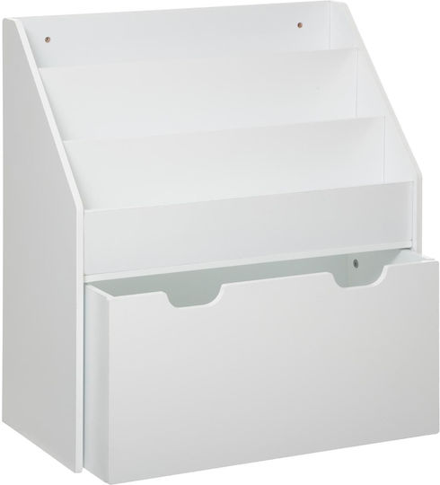 Kids Shelving Unit Floor White 62.7x30x70cm