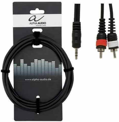 Alpha Audio 3.5mm Male To RCA Male Audio Cable Black 3m 190165