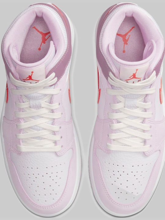 Air  1 Retro Mid Дамски Маратонки White / Pink / Crimson