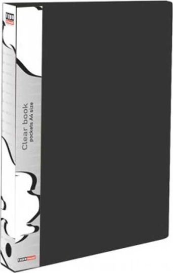 Typotrust Clipboard Flexible with 40 plastic sleeves Slides for Paper A4 Black 1pcs