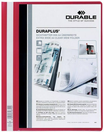 Durable Clipboard with Spring for Paper A4 Red 1pcs