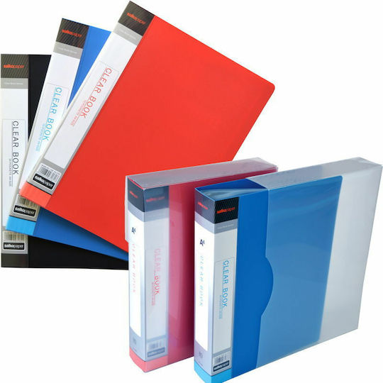 Salko Paper Clipboard Flexible with 80 plastic sleeves Slides for Paper A4 (Μiscellaneous colours) 1pcs