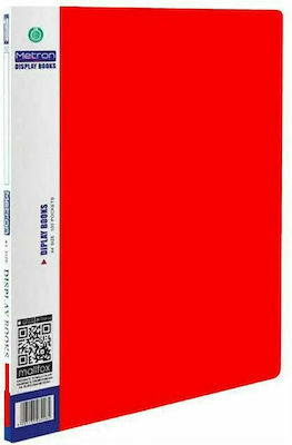 Metron Clipboard Flexible with 40 plastic sleeves Slides for Paper A4 Red 1pcs