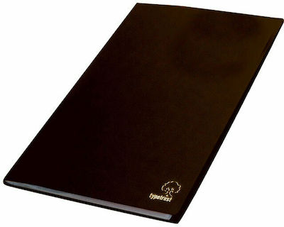 Typotrust Clipboard Flexible with 60 plastic sleeves Slides for Paper A4 Black 1pcs