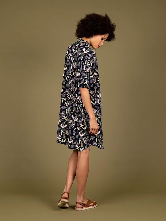 WEMOTO Livy Viscose - Oversized Shirt Dress [Navy Blue] Μπλέ Σκούρο