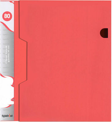 Typotrust Ντοσιέ Σουπλ με 80 Διαφάνειες για Χαρτί A4 Κόκκινο