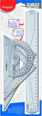 Maped Set 4 Geometric Tool Plastic Transparent Graphic