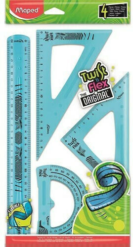 Maped Set of 4 Geometric Instruments Plastic Twist 'n Flex (Μiscellaneous colours)