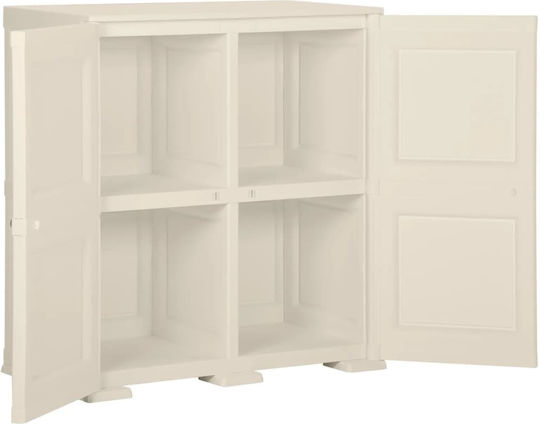Δίφυλλη Πλαστική 79x43x85.5εκ. Κρεμ Δίφυλλη Πλαστική 79x43x85.5εκ. Κρεμ
