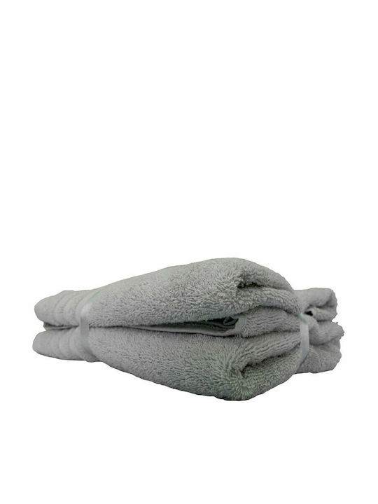 Go Smart Home Bath Towels Set 3pcs Eco Γκρι Ανοιχτό 530gr/m²