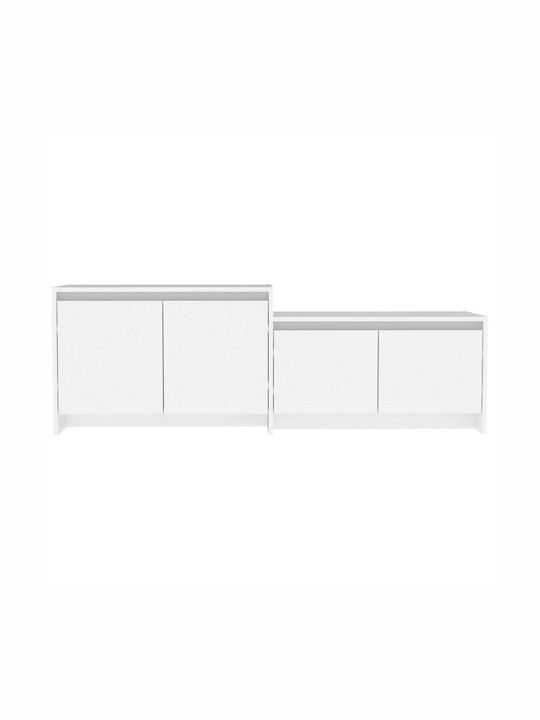 Suport TV din Lemn Alb L146.5xW35xH50cm