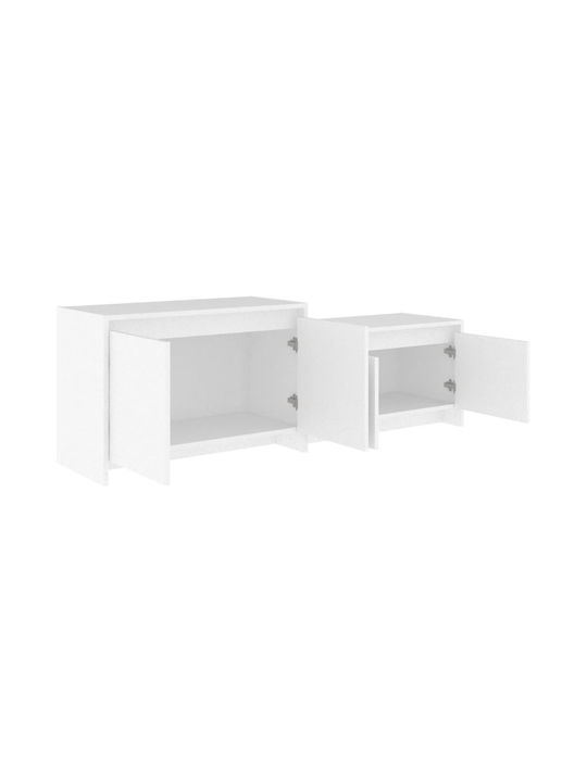 Suport TV din Lemn Alb L146.5xW35xH50cm