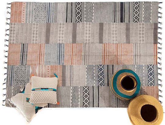 Royal Carpet Lotus 018 Handmade Rug Rectangular Cotton with Fringes Gray