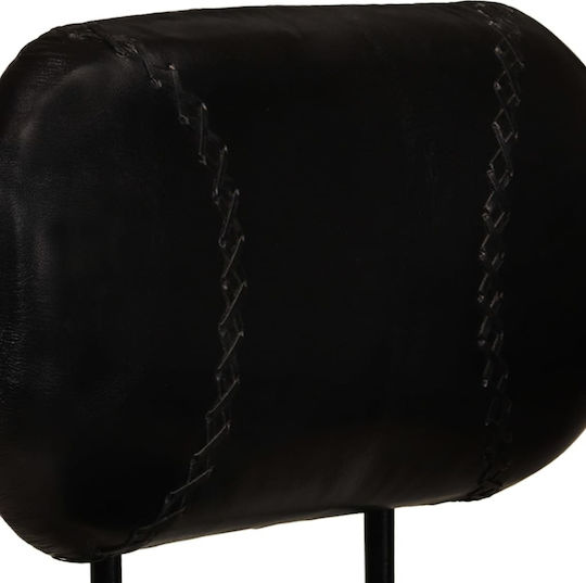 Stool Bar with Backrest Leather Black Velvet-Black Metal 2pcs 44x44x109cm