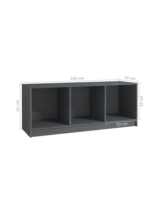 vidaXL TV-Ständer aus Massivholz Grau M104xT33xH41cm