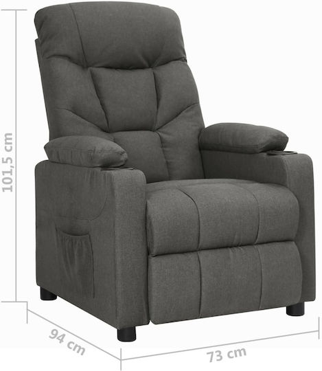 Фотьойл Relax С поставка за крака Тъмно сиво 73x94x101.5см