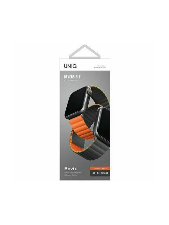 Uniq Revix Reversible Armband Silikon Orange/Grey (Apple Watch 44/45/46mm/Ultra 49mm) UNIQ-45MM-REVGRYORG