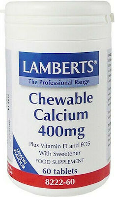 Lamberts Chewable Calcium 400mg 60 chewable tabs Lemon