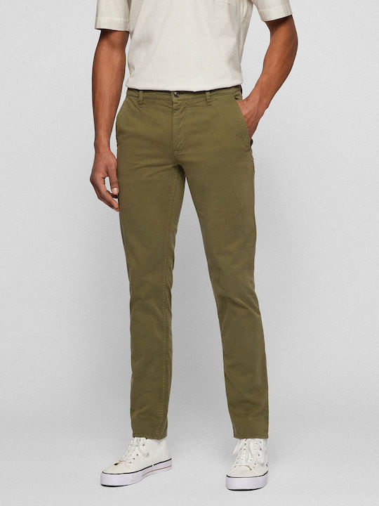 Schino-slim D Ανδρικό Παντελόνι Chino Slim Fit Χακί