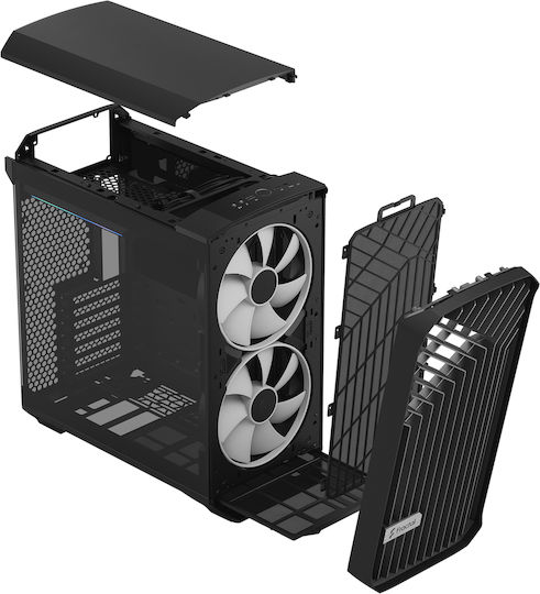 Fractal Design Torrent Compact RGB TG Light Tint Gaming Midi Tower Κουτί Υπολογιστή με Πλαϊνό Παράθυρο Γκρι