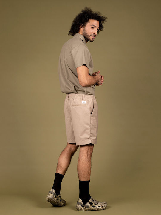 WEMOTO Fork Linen Short Sleeve Shirt [Olive] olive