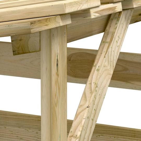 Gartenlaube aus Holz mit Decke in Beige Farbe 100x90x100cm 2 Stück