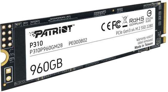 Patriot P310 SSD 960GB M.2 Type with PCI Express 3.0 Connection