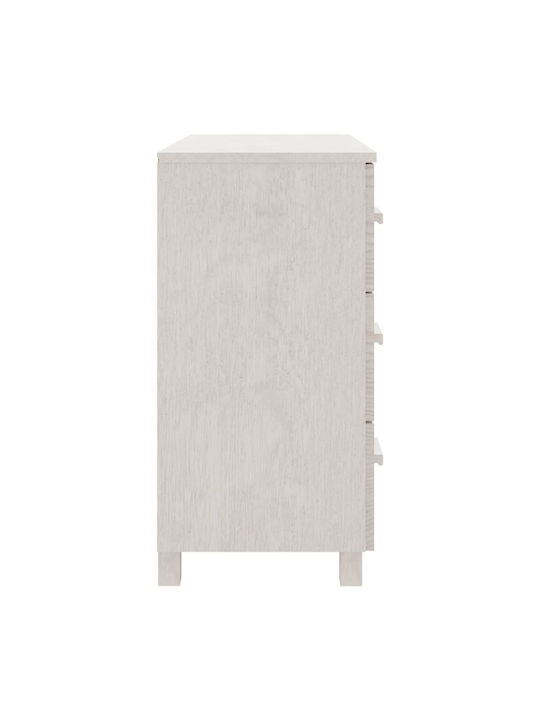 Bufet din Lemn cu Sertare Alb 90x40x80cm