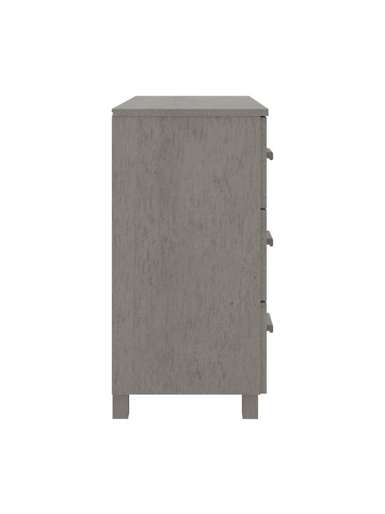 Bufet din Lemn cu Sertare Gri 90x40x80cm