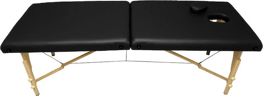 Medicin Wooden Portable Black Massage and Physiotherapy Bed 186x60cm