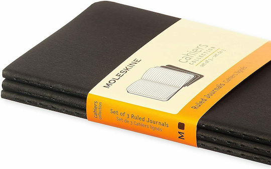 Moleskine Cahier Set 3 Notebooks 64 Sheets A6 Ruled Black QP311EN