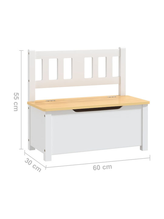 Kids Table Set with Chairs made of Wood White vidaXL