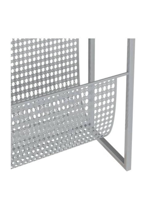 Rectangular Metal Silver Side Coffee Table W35xL15xH45cm