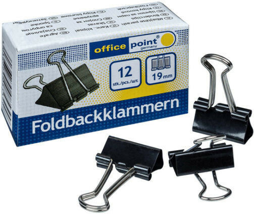 Cleme Metalice 19mm Negre 12buc