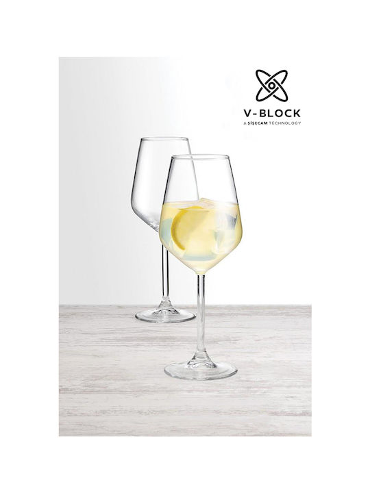 Pasabahce Allegra Set de Pahare pentru Vin Roșu din Sticlă Fără Colțuri 350ml 6buc