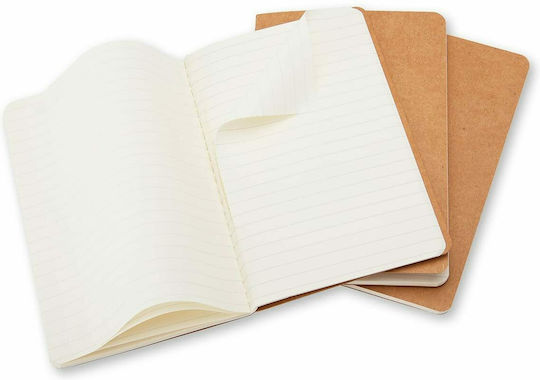 Moleskine Ruled Cahier P Σετ 3 Σημειωματάρια 64 Φύλλων Ριγέ Μπεζ